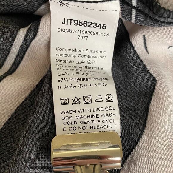 Shein Dress Womens Extra Small 2 Black White Graphic Print Long Sleeve - Picture 13 of 14